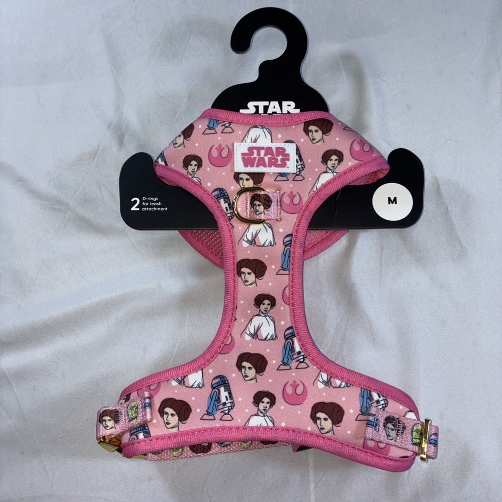 Sassy Wolf Soft Dog Harness Star Wars Princess Leia R2D2 Design Size M